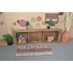 Alfombra Turca Rústica Vintage Roja y Azul de 18x4 pies, Alfombra Grande de Lana Ecológica de 9x12 Rectangular, Alfombra de Retazos para Entrada y Pasillo, Látex - Product Image 3