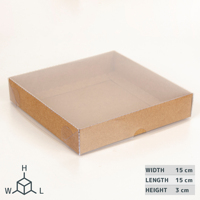 Boîte Cadeau en Papier Blanc 15x15x3 cm avec Couvercle Transparent Mat pour Noël, Biscuits, Gâteaux, Bonbons, Emballage de Fête