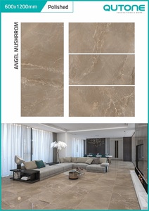 Angel Mushroom GVT Azulejo de porcelana pulida 600x1200mm Tono terroso cálido Textura de piedra sutil para baño Supermercado Escuela - Product Image 2