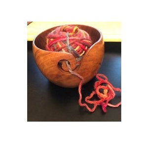 Bol en fil de bois naturel fait à la main avec trou de stockage à la mode support de couture pour tricot et crochet - Product Image 5