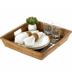 ถาดรองหวายทรงกลมทำด้วยมือสำหรับช่างฝีมือชาวเวียดนามสำหรับเสิร์ฟอาหารและตกแต่ง - Product Image 2