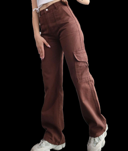 Pantalon élégant à taille haute pour femmes avec poches, pantalon cargo en gros pour femmes, pantalon décontracté pour femmes, pantalon élégant - Product Image 5