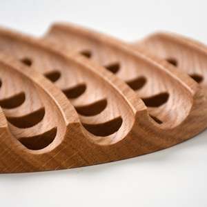 Dessous de plat rond en chêne en bois support de service protecteur de table avec base antidérapante pour la cuisine à manger ustensiles de cuisine utilisation décorative - Product Image 5