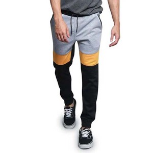 Joggers Block Color Men's Pants Trousers Custom OEM Logo Embroidery Men's High Quality Cotton Workout Casual <b>Elastic</b> <b>Waistband</b> - Product Image 4