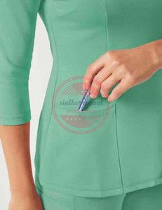 Uniformes médicaux à manches courtes col en V haut d'infirmière d'hôpital à vendre - Product Image 5