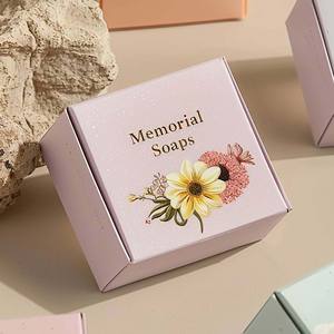 Custom <b>Blue</b> Corrugated Box for Vegan Castile <b>Soap</b> Organic Tea Cake Decorator Green Tea Memorial-Bold Design for Packaging - Product Image 2