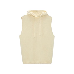 Sudadera con capucha sin mangas de algodón grueso extragrande para hombre, estilo cut-off, para gimnasio, personalizada OEM, lisa, de fabricantes - Product Image 3
