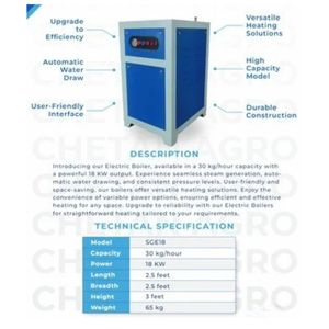 Công nghiệp lớp 18 kW 3 pha hơi nước điện nồi hơi Cung cấp 30 kg/giờ hơi nước cho thực phẩm dệt và phòng thí nghiệm sử dụng - Product Image 1
