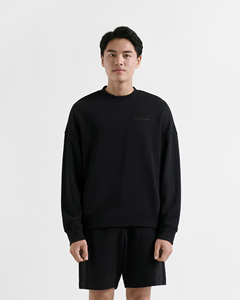 Pull unisexe en coton brodé imprimé, coupe ample, décontracté, uni, écologique, taille personnalisée, automne par Routine Vietnam - Product Image 1