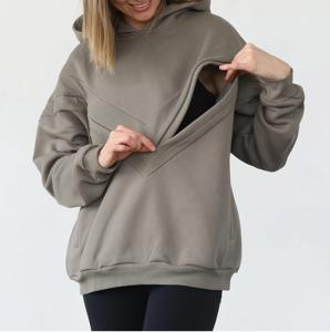 Sudadera con capucha de maternidad personalizada, ropa de calle al por mayor, sudaderas con capucha de alimentación para mujer con estampado unisex liso de alta calidad, capucha orgánica de gran tamaño - Product Image 1