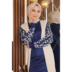 Robe longue décontractée en tricot crocheté à motifs hippie pour femme, col carré, translucide, tailles XS-XL, nouvelle collection Mega Merchant - Product Image 2