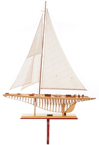 XLARGE, modelo de yate de trébol de madera hecho a mano, muestra de artesanía decorativa Náutica de cedro disponible para regalo - Product Image 4