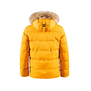 Customization 2026 OEM Clothing Manufacturer <b>Men</b> Winter Plus Size Waterproof yellow hooded Puffer <b>Jackets</b> with Custom Logo - Product Image 3