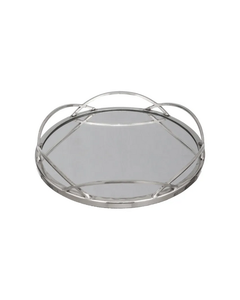 Plateau de service en verre de qualité supérieure avec poignées en métal pour la décoration de mariage Hotels & Homes Vanity - Product Image 4