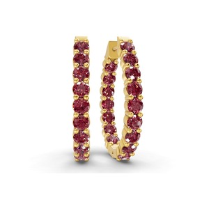 Pendientes de Aro con Diamantes Cultivados en Laboratorio, Color Cognac Cereza Ámbar, 1 Ct Tw, Claridad VS, Oro Sólido de 14K, Brillo Otoñal Intenso - Product Image 3