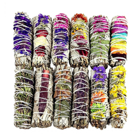 Bouquet de fleurs de sauge blanche chinoise biologique, fait main, personnalisé, 6 parfums, bâtonnets de fumigation, usage aromatique, durable, écologique, rapide