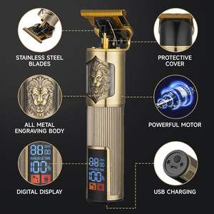 Kit de tondeuse à cheveux sans fil professionnelle, rasoir à lame en T pour barbier, tondeuse de finition pour barbe et cheveux, application RV, alimentation par batterie - Product Image 2