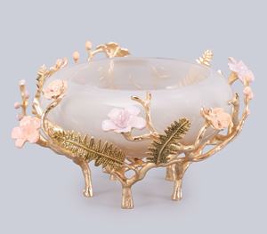 Luxury Metal Horse Decorative <b>Snack</b> <b>Bowl</b> Triple Compartment Dry Fruit & Nut Serving Tray Antique Table Centrepiece - Product Image 5