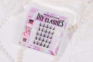 Handmade <b>Synthetic</b> <b>Hair</b> C Curl Cluster Eyelashes 14mm Ultra Soft Light Weight 0.07mm Thickness NBT-N-05 - Product Image 3