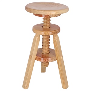 WELL HOME Tabouret de bar pivotant rond en bois avec finition vernie 29x29x64 cm - Product Image 5
