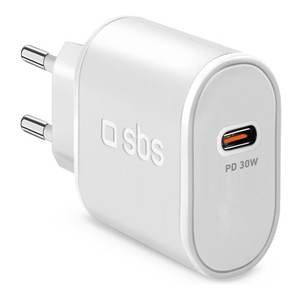 Cargador de Pared USB Tipo-C Cavo Caricabatterie, 30W Power Delivery, Blanco, TetraT1CPD30, Categoría de Producto: Cargadores y Adaptadores - Product Image 1