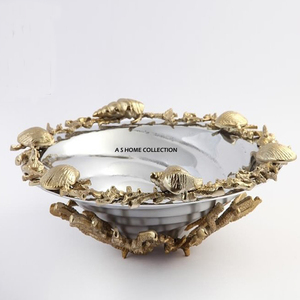 ชามแปะก๊วยทรงกลมเคลือบเงาทำจากอลูมิเนียมสีเงินพร้อมผีเสื้อที่ออกแบบมาเพื่อจัดงานแต่งงานและงานเลี้ยงรีสอร์ท - Product Image 2