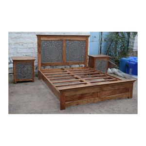 Juego de cabecero tallado en madera, muebles de cabecera, diseño moderno, multifuncional para dormitorio, sala de estar, cocina, uso al aire libre - Product Image 5