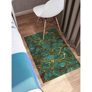 Tapis en marbre vert et or, Tapis en marbre doré, Tapis classique, Tapis en marbre, Tapis vert, Tapis à poils doux - Product Image 3