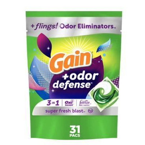 Lessive en pastilles Gain Flings Super Fresh Blast Scent, défense contre les odeurs, 31 unités - Product Image 1