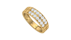 Anillo de Lujo para Mujer en Oro de 14K y Diamantes Naturales con Baño de Rodio, con 14 Piedras de Corte Brillante, Color G |   0.79Ctw Joyería de Uso Diario - Product Image 2