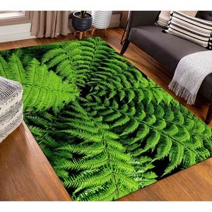 <b>Fern</b> <b>Print</b> Rug: Non-Slip Botanical Accent Rug,With Pile Soft Rug - Product Image 1