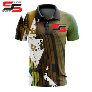 Promoción de ventas, logotipo personalizado, impresión 3D digital sublimada, Piqué, tejido de poliéster, bordado, Polo de Golf para hombre - Product Image 4