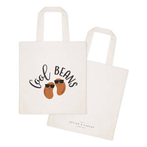 Cool Beans Eco-Friendly Cotton Canvas Tote Bag Medium Size Long Heat Transfer Cartoon Letter Screen for Daily Use Advertising PP - Product Image 2