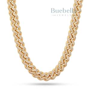 Hip Hop 15mm Solid 925 Sterling <b>Silver</b> 18K Gold Plated VVS Iced Out Moissanite <b>Cuban</b> Link <b>Chain</b> for Men - Product Image 1