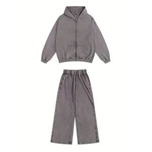 Survêtements vierges sur mesure délavés à la pierre Tissu lourd Coton molletonné OEM Survêtements délavés à l'acide de haute qualité Prix bon marché - Product Image 1