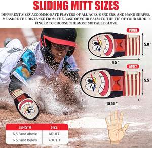 ถุงมือเบสบอลแบบเลื่อนได้ถุงมือกันลื่นสำหรับเล่นเบสบอลมือขวาป้องกันใช้ได้ทั่วไปดีไซน์แบบออกแบบได้ตามที่ต้องการ - Product Image 3