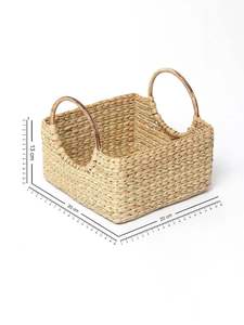 Panier de rangement de cuisine pliable en jute et coton, écologique, noir et blanc, pour fruits - Product Image 6