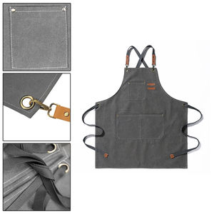 Custom Logo Kitchen Cotton Polyester <b>Apron</b> Butcher <b>Apron</b> <b>BBQ</b> Leather <b>Aprons</b> <b>for</b> <b>Men</b> Women - Product Image 5