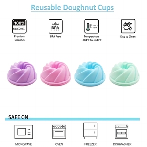 12 cái Silicone không dính Muffin Donut cupcake Khuôn Donut <span class=keywords><strong>Baking</strong></span> <span class=keywords><strong>Cup</strong></span> bánh nhỏ <span class=keywords><strong>Pan</strong></span> Khuôn Silicone Vòng bánh công cụ 100 - Product Image 6