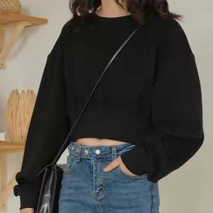 Venta al por mayor de impresión personalizada de manga completa de las mujeres de cuello redondo pulóver impreso sudadera de algodón polar - Product Image 2