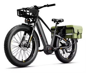 Alpha Electric <b>Bike</b> Adults 1500W Peak Mid-Drive 28MPH Off-Road 680Wh Battery (70 Miles) 26" X 4.0 <b>Fat</b> <b>Tires</b> Open 2-Passenger - Product Image 1