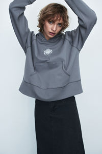 เสื้อมีฮู้ดสำหรับผู้หญิง, เสื้อสเวตเชิ้ตทรงหลวมมีฮู้ดขนาดผู้ใหญ่ออกแบบโลโก้ได้ตามต้องการ - Product Image 3