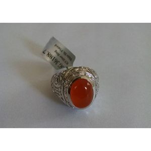 Bague en cornaline naturelle pour femme Shah Gems en argent sterling 925, délicate pour un usage quotidien, avec placage rhodium et pureté métallique 14K - Product Image 1