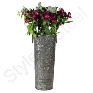 Macetas interiores Decoración de hogar y jardín Maceta redonda A precio al por mayor Maceta galvanizada con asa - Product Image 1