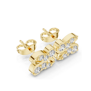 Pendientes de Mariposa con Diamantes de Laboratorio de 0.54 CT en Oro de 18KT, 14KT, 10KT y Plata 925, Diamantes VVSVS EF CVD, Oro Rosa, Amarillo - Product Image 5