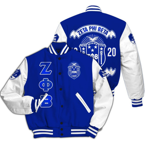 Zeta Phi Beta 1920 Varsity Letterman Veste Sororité Bleu Blanc Chenille Patch ZPB Grec Vie Fondateurs Weekend Gear - Product Image 3