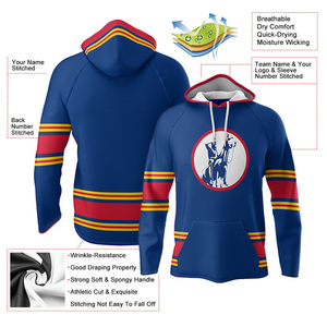 Maillot à capuche de hockey sur glace avec logo personnalisé avec options de broderie et d'impression pour les équipes, les clubs, les ligues et les collections de fans - Product Image 4