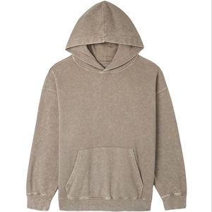 Servicio de OEM personalizado de gran tamaño pesado de algodón de los hombres de lavado ácido personalizado marrón Sudadera con capucha oferta al por mayor tendencia 2024 calidad - Product Image 1