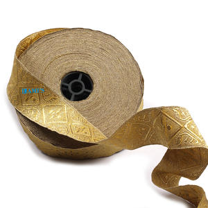 Vente en gros de fil d'or/mylar tresse de fil de lingot de dentelle pour chaussures de cérémonie design élégant et luxueux - Product Image 1