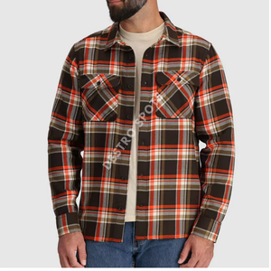 Chemise classique en flanelle 100% coton pour hommes Mode automne hiver-Chemise en flanelle pour hommes en vrac à carreaux chauds - Product Image 2